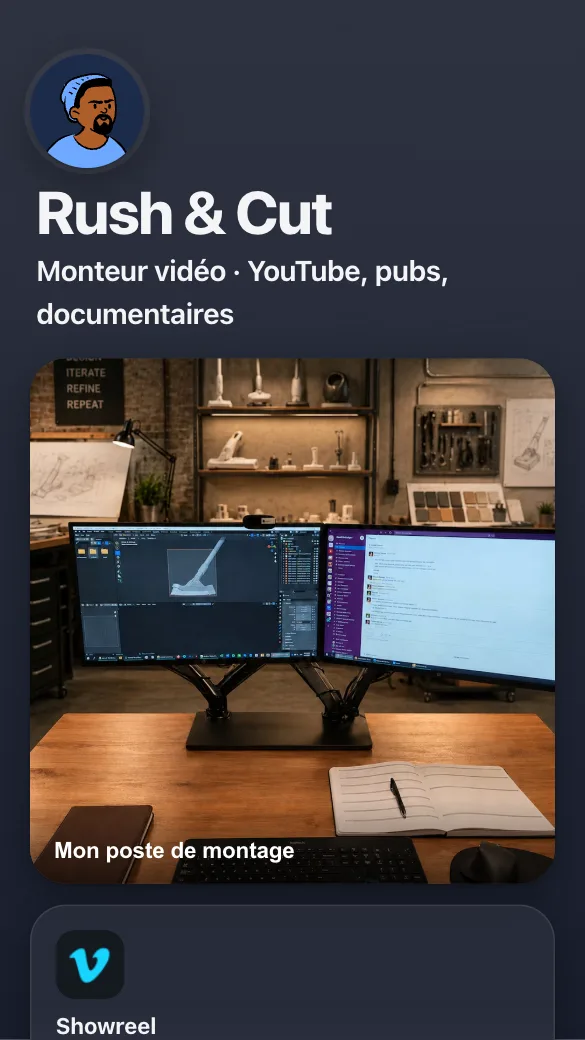 Aperçu du modèle Monteur vidéo