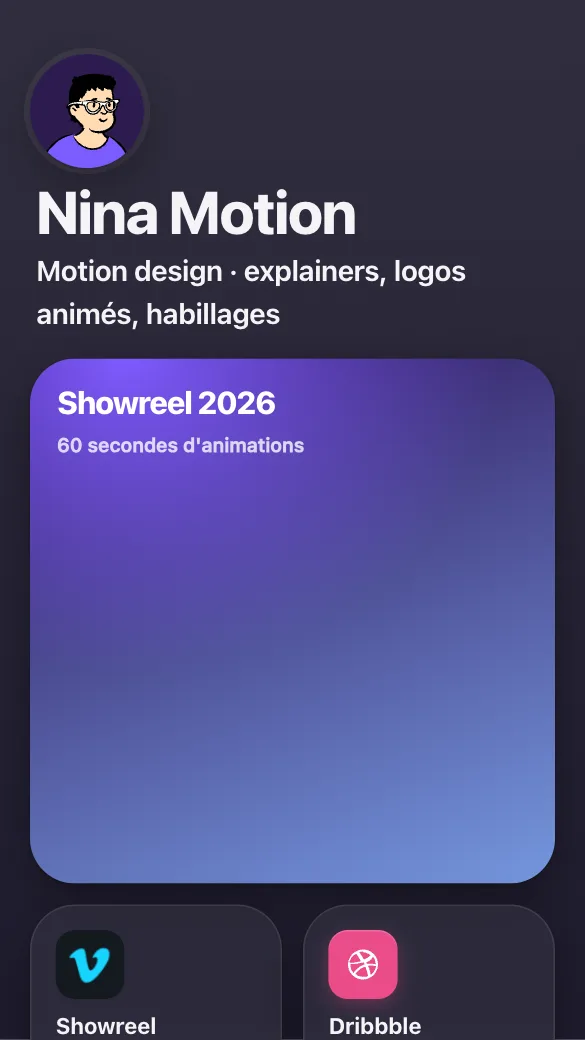 Aperçu du modèle Motion designer