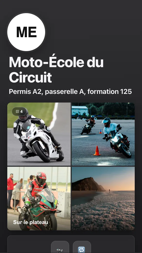 Aperçu du modèle Moto-école