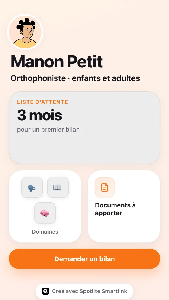 Aperçu du modèle Orthophoniste