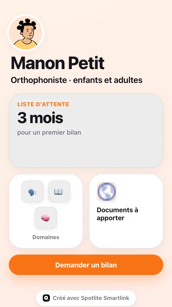 Aperçu du modèle Orthophoniste