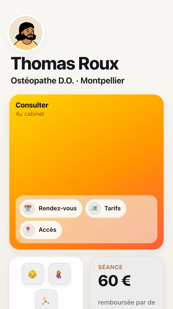 Aperçu du modèle Ostéopathe