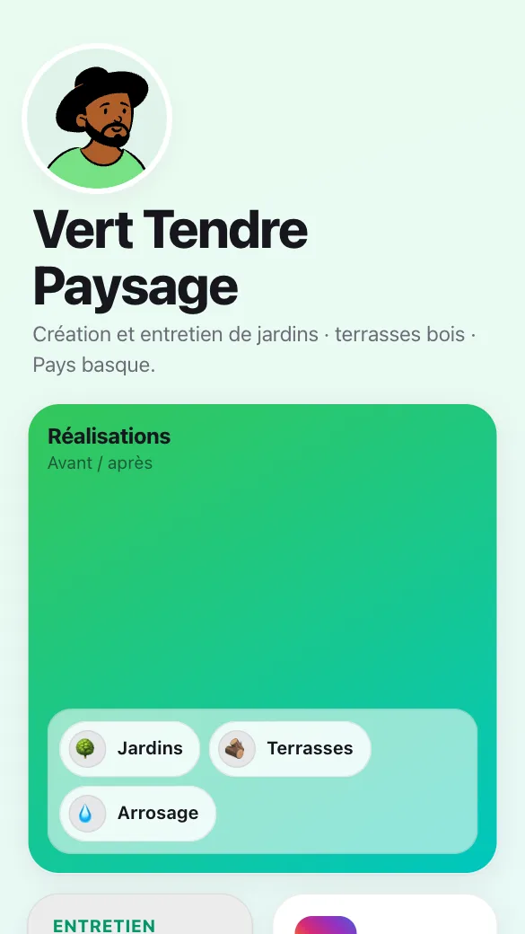 Aperçu du modèle Paysagiste
