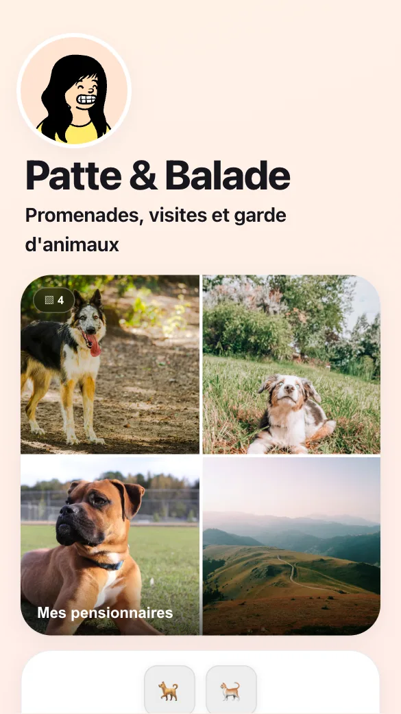 Aperçu du modèle Pet-sitter