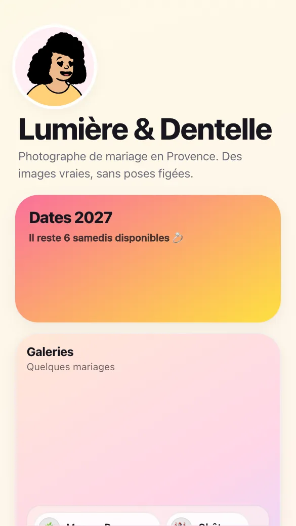 Aperçu du modèle Photographe de mariage