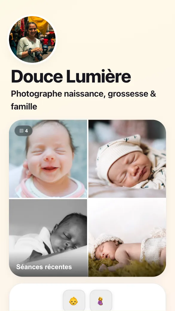 Aperçu du modèle Photographe naissance & famille