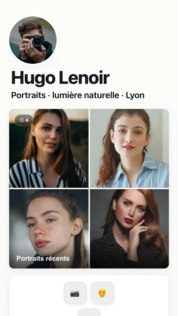 Aperçu du modèle Photographe portraitiste