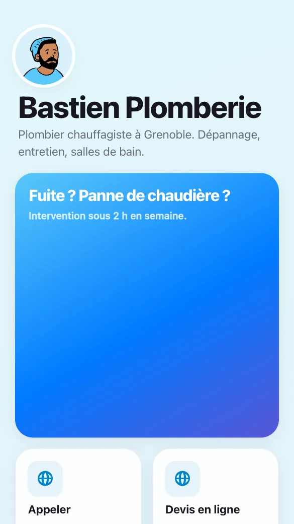 Aperçu du modèle Plombier chauffagiste