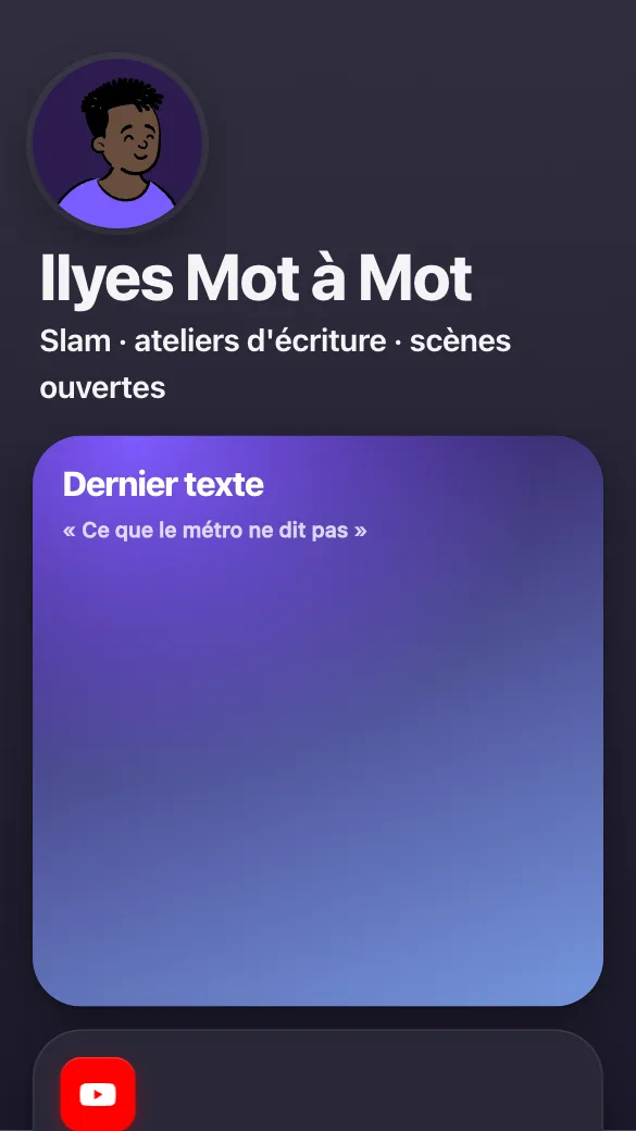 Aperçu du modèle Poète & slameur