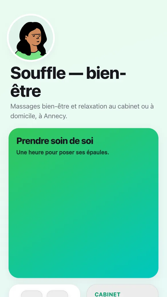 Aperçu du modèle Praticienne bien-être