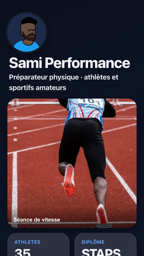Aperçu du modèle Préparateur physique