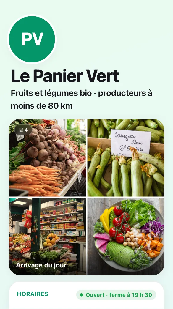 Aperçu du modèle Primeur bio