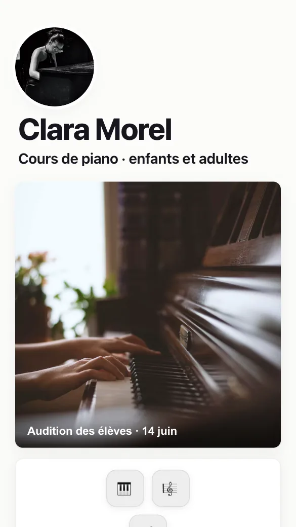 Aperçu du modèle Professeure de piano