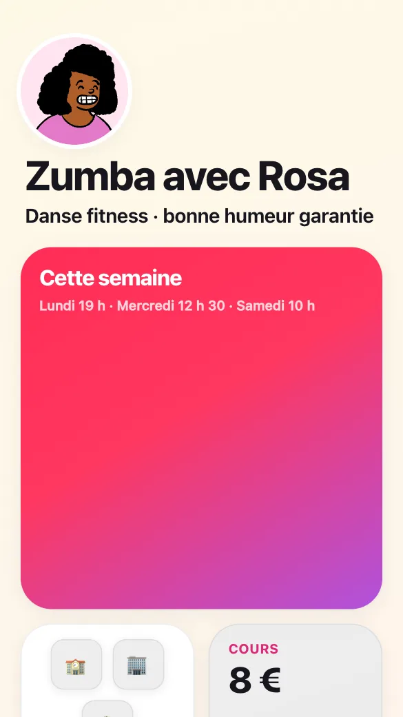 Aperçu du modèle Prof de zumba
