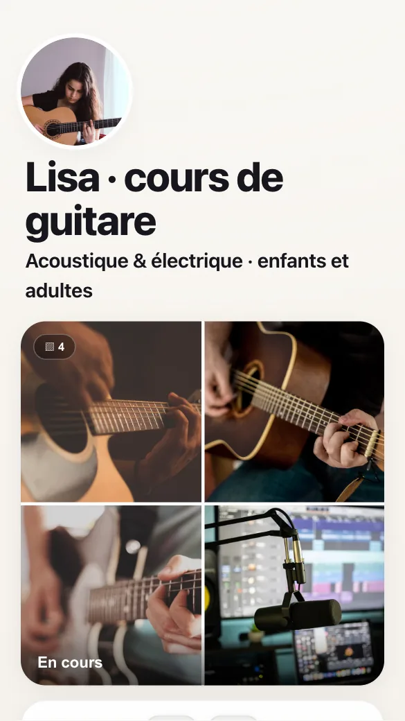 Aperçu du modèle Professeure de guitare