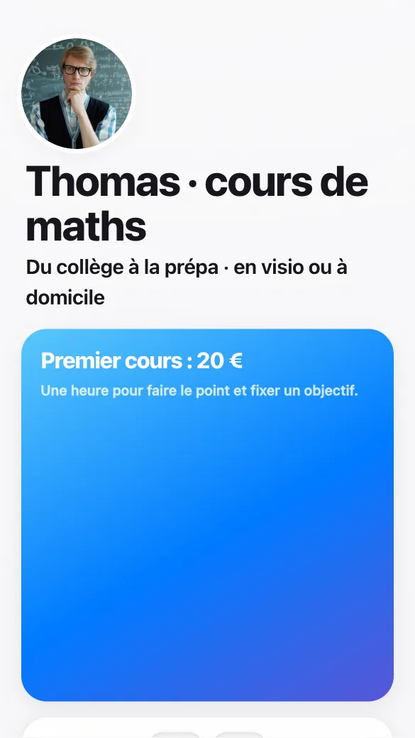 Aperçu du modèle Professeur de maths