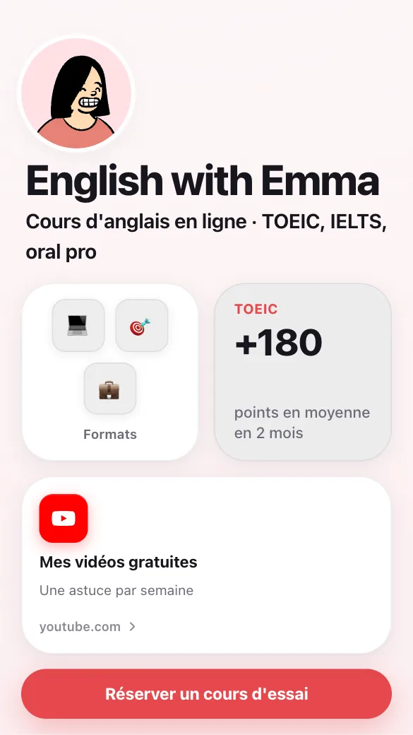 Aperçu du modèle Professeure d'anglais