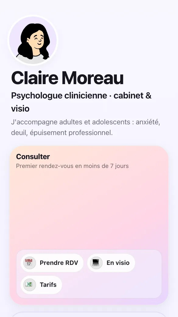 Aperçu du modèle Psychologue
