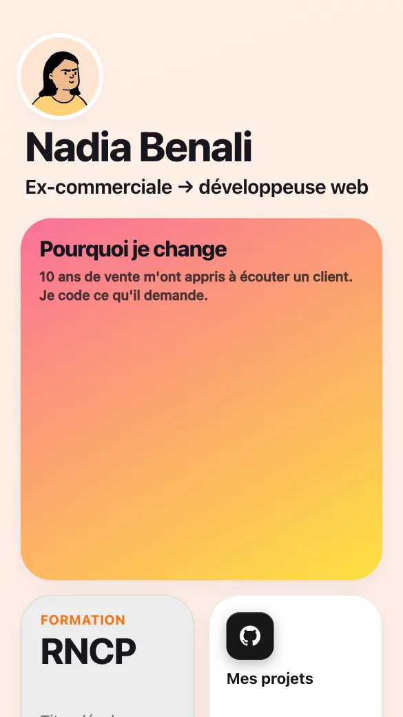 Aperçu du modèle Reconversion professionnelle