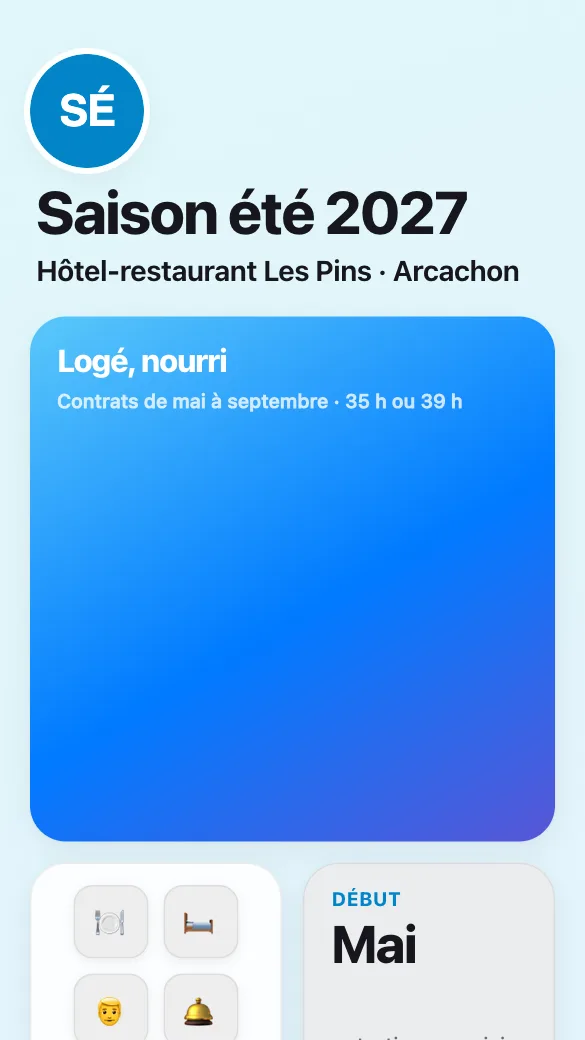 Aperçu du modèle Recrutement saisonnier