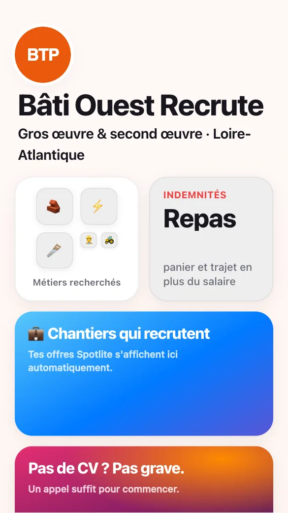 Aperçu du modèle Recrutement BTP