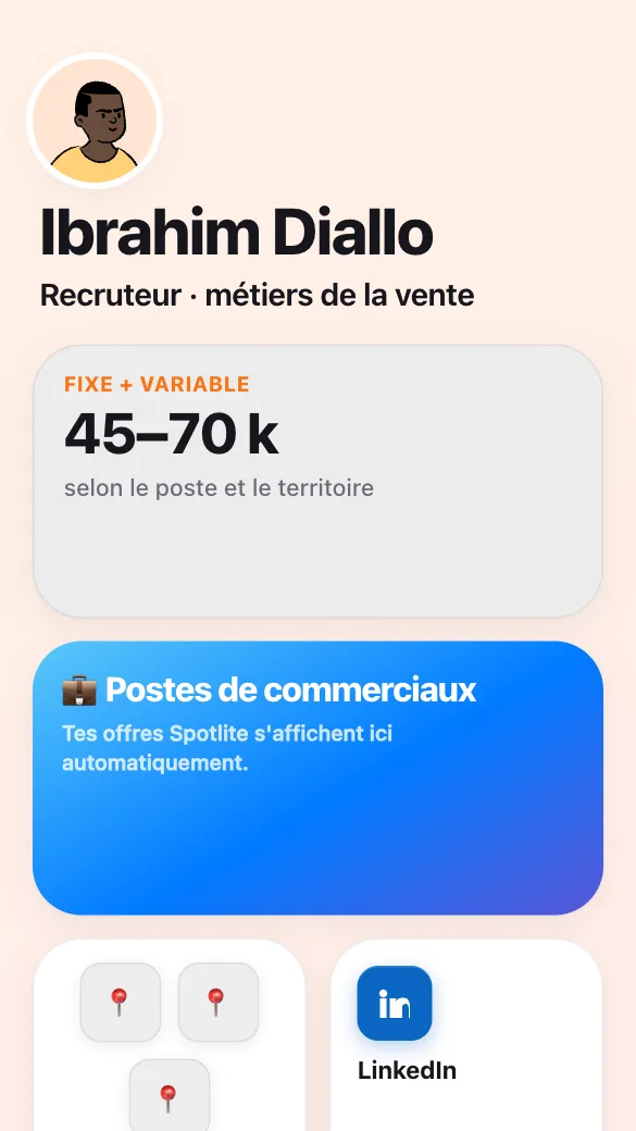 Aperçu du modèle Recruteur commerce & vente