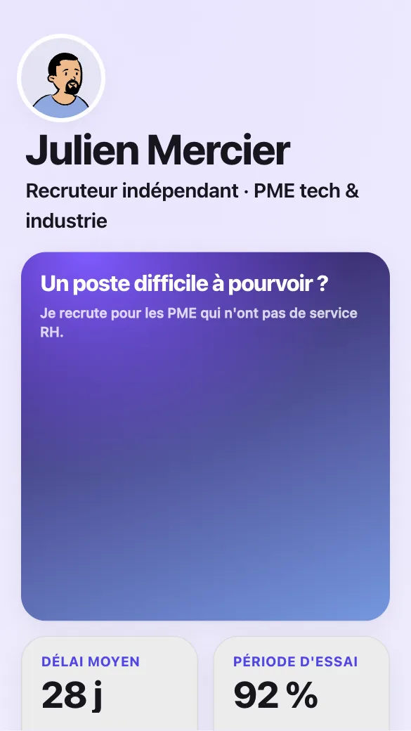 Aperçu du modèle Recruteur indépendant