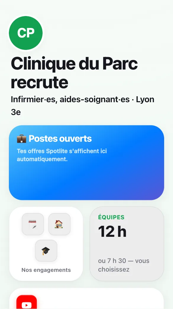 Aperçu du modèle Recrutement soignants