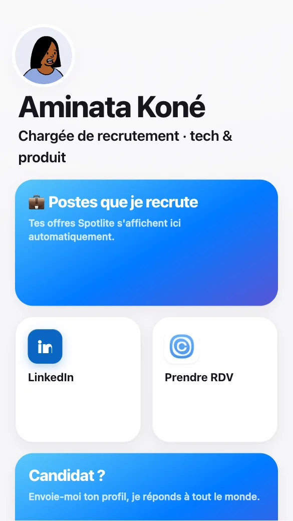 Aperçu du modèle Recruteur