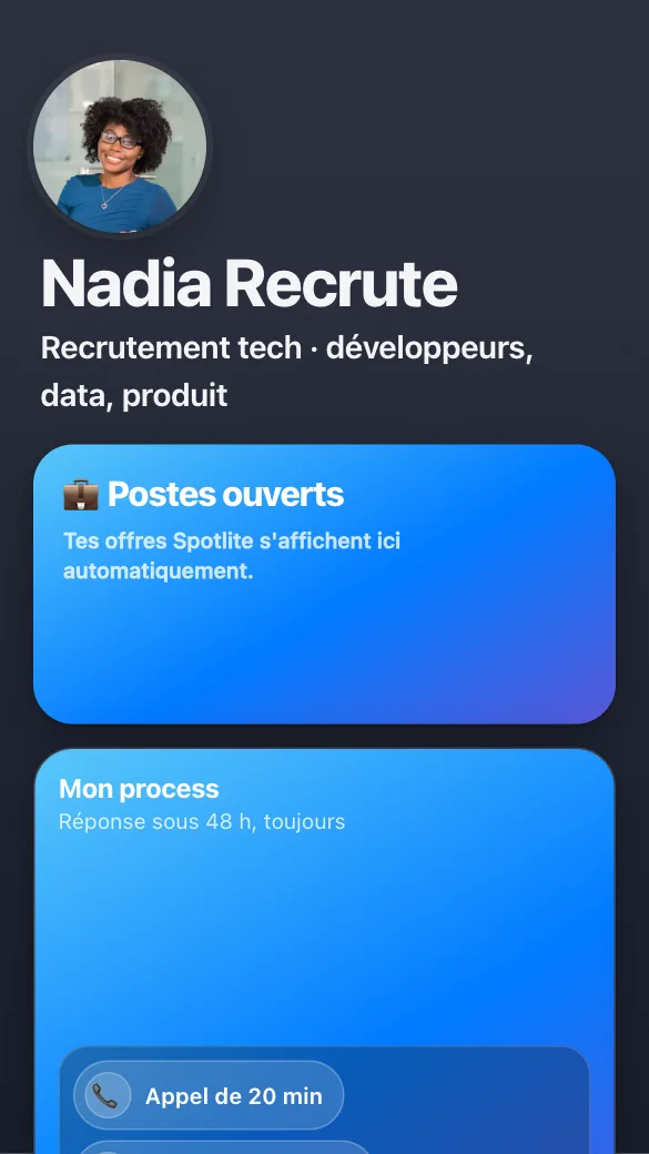 Aperçu du modèle Recruteuse tech