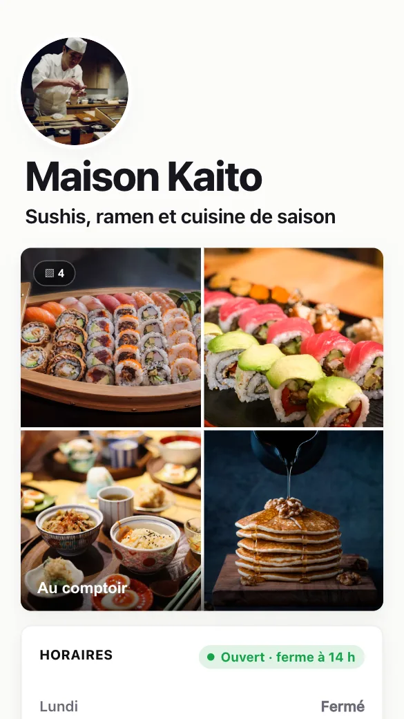 Aperçu du modèle Restaurant japonais
