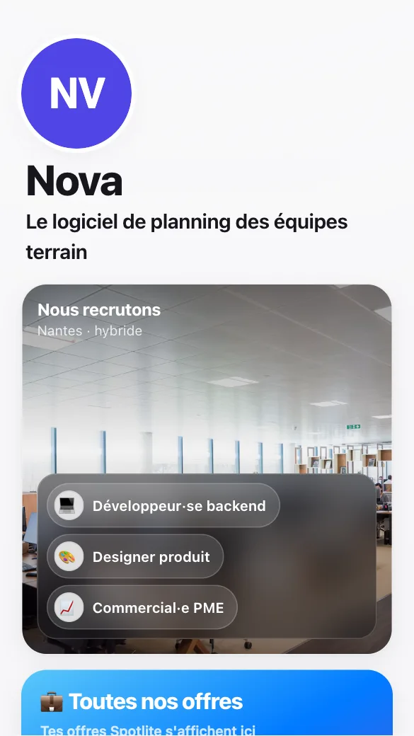 Aperçu du modèle Startup