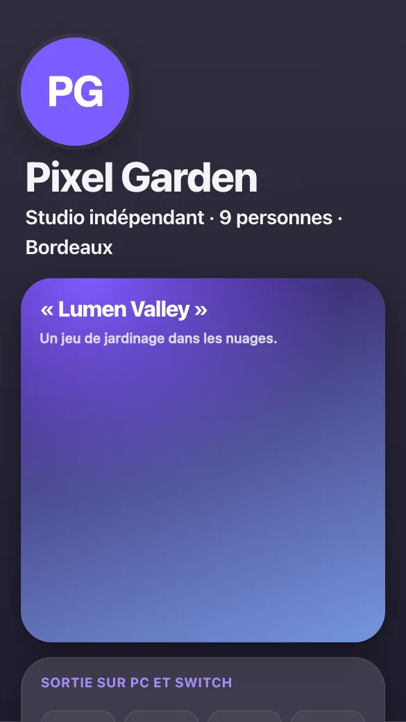 Aperçu du modèle Studio de jeux vidéo