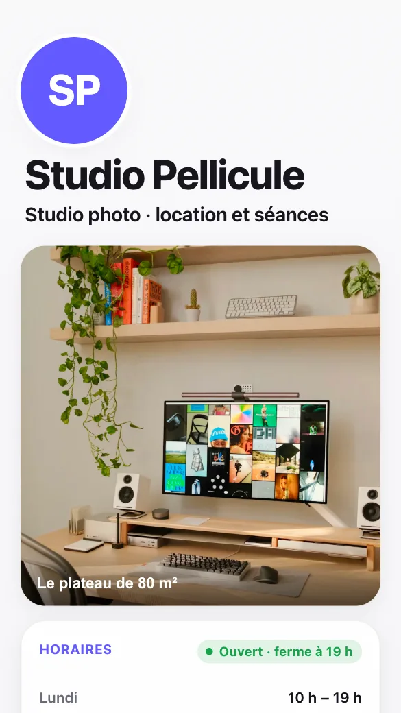 Aperçu du modèle Studio photo