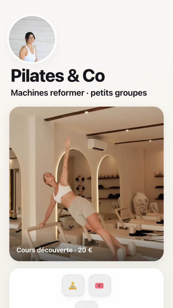 Aperçu du modèle Studio de pilates