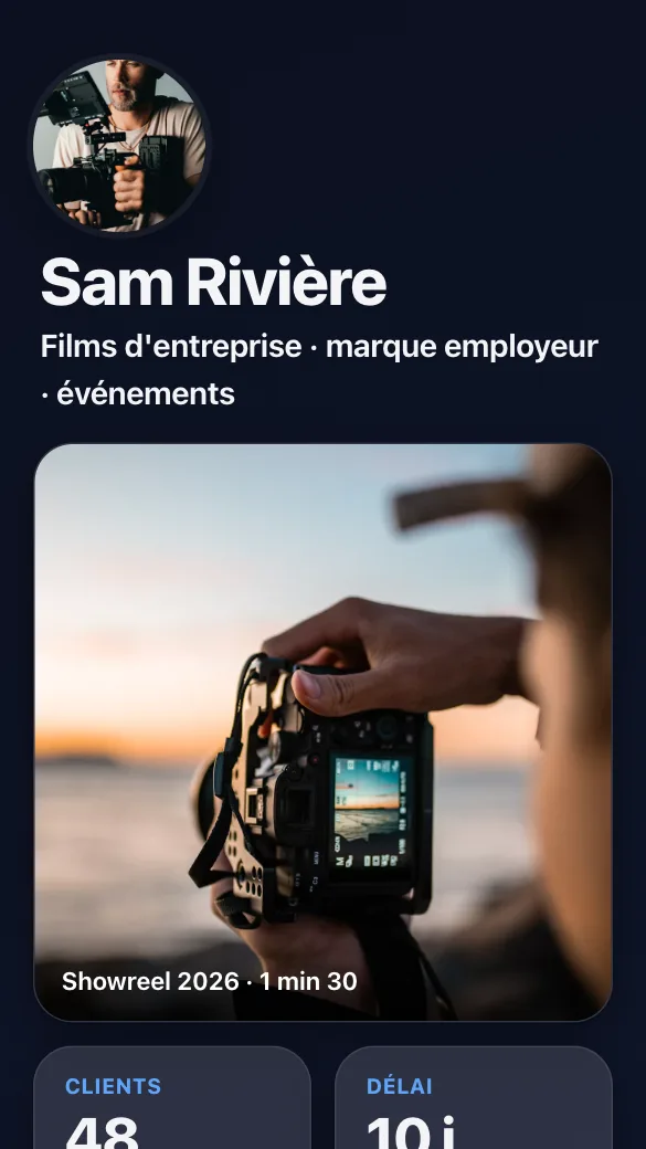Aperçu du modèle Vidéaste d'entreprise