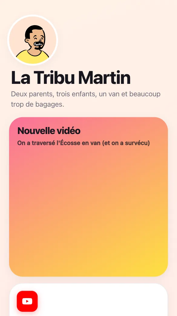 Aperçu du modèle Vlog de famille