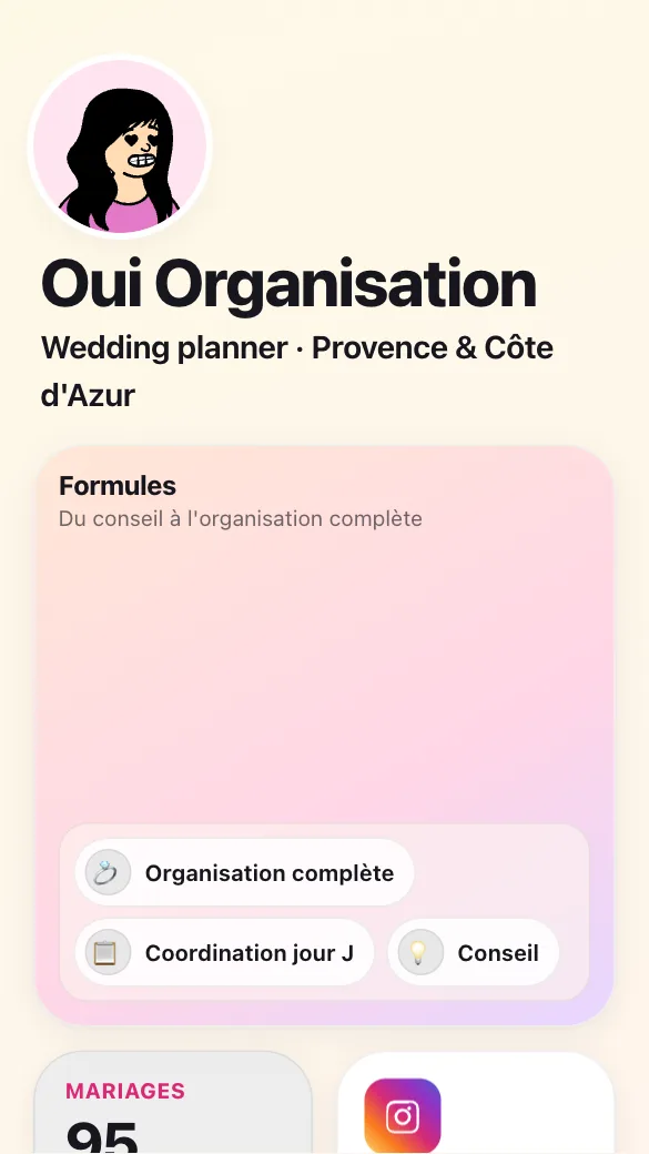 Aperçu du modèle Wedding planner